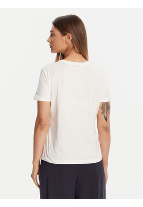 TOMMY HILFIGER - Tommy Hilfiger T-Shirt Gold Crest WW0WW46153 Biały Regular Fit. Kolor: biały. Materiał: bawełna