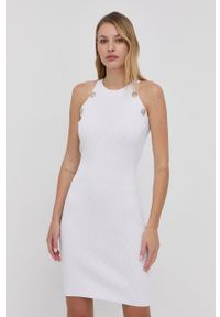 Silvian Heach sukienka kolor biały mini dopasowana. Kolor: biały. Materiał: materiał, dzianina. Długość rękawa: na ramiączkach. Wzór: gładki. Typ sukienki: dopasowane. Długość: mini