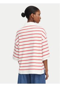 TOMMY HILFIGER - Tommy Hilfiger Polo WW0WW50026 Biały Oversize. Typ kołnierza: polo. Kolor: biały. Materiał: bawełna #5