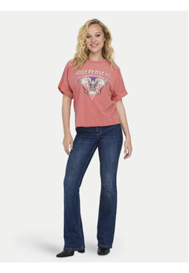 only - ONLY T-Shirt Lucy 15316637 Różowy Regular Fit. Kolor: różowy. Materiał: bawełna