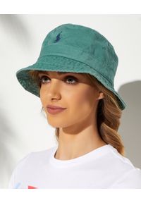 Ralph Lauren - RALPH LAUREN - Zielony kapelusz Bucket. Kolor: zielony. Materiał: bawełna. Wzór: haft #1