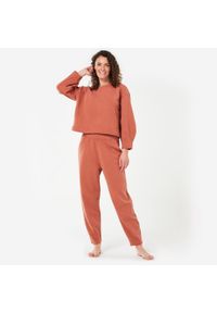 KIMJALY - Bluza do jogi damska Kimjaly. Kolor: brązowy. Materiał: elastan, materiał, poliester, bawełna. Sport: joga i pilates