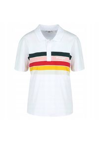 Wrangler - WRANGLER RAINBOW POLO MĘSKA KOSZULKA LOGO PASKI WHITE W7P2FY989 112132034. Typ kołnierza: polo. Wzór: paski