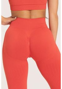 GYM GLAMOUR - Legginsy fitness damskie Gym Glamour push up 2.0. Kolor: pomarańczowy. Sport: fitness