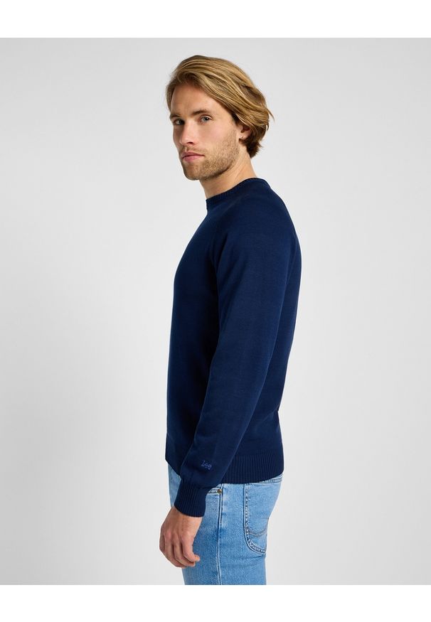 Lee - MESKI SWETER LEE CLEAN RAGLAN SWEATER TRUE NAVY 112355671. Długość rękawa: raglanowy rękaw