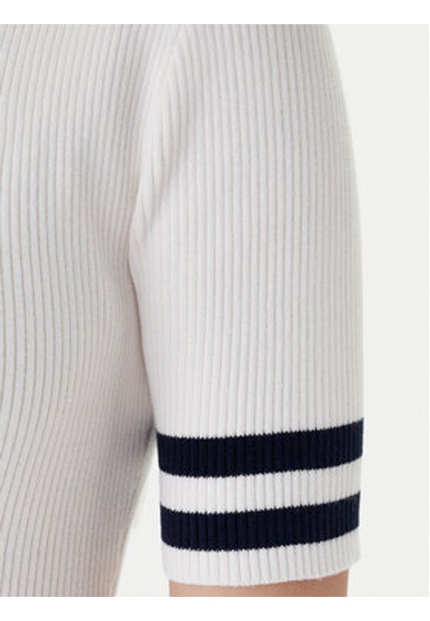 Tommy Jeans Sukienka dzianinowa DW0DW22106 Écru Slim Fit. Materiał: bawełna