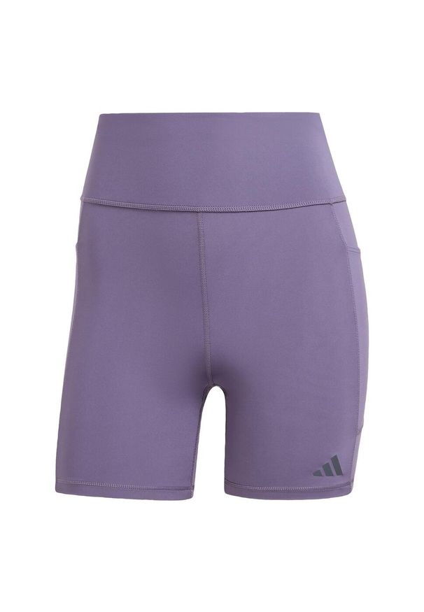 Adidas - Legginsy Own the Run Short. Kolor: fioletowy. Materiał: materiał. Długość: krótkie. Sport: bieganie