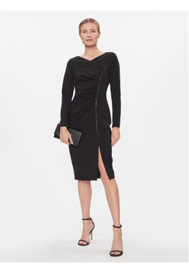 DKNY Sukienka koktajlowa DD3J1493 Czarny Regular Fit. Kolor: czarny. Materiał: syntetyk. Styl: wizytowy