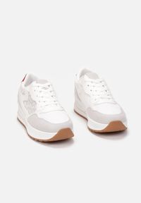 Born2be - Białe Sneakersy Phelosyne. Kolor: biały. Materiał: materiał, nubuk, syntetyk. Szerokość cholewki: normalna #3