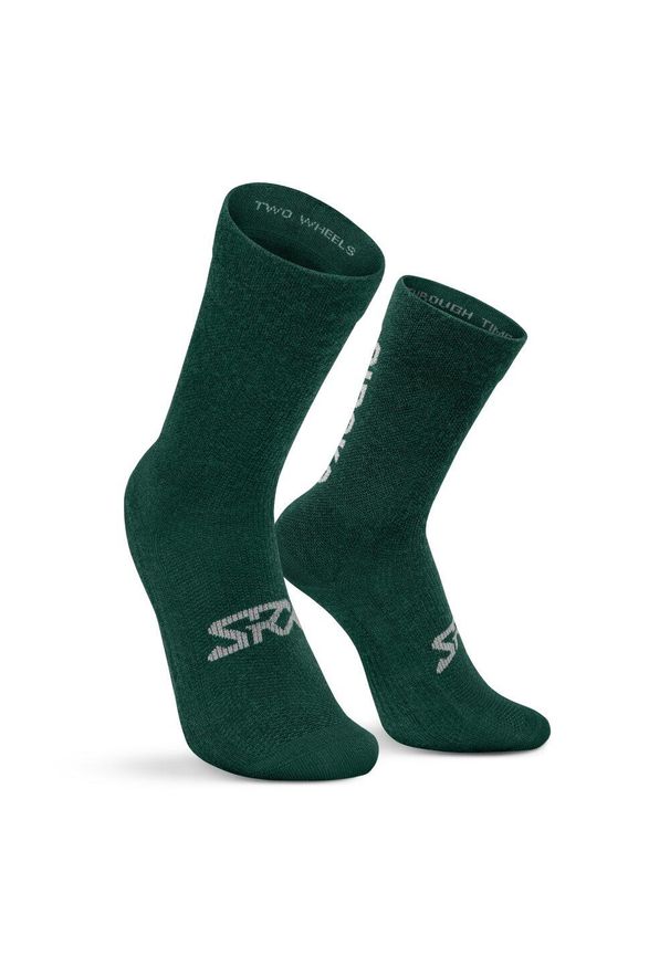 SIROKO - Skarpetki rowerowe unisex z wełną merino SRX Arbor Si. Kolor: zielony. Materiał: wełna. Sport: kolarstwo
