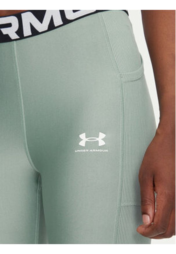 Under Armour Legginsy HeatGear 1388693 Zielony Slim Fit. Kolor: zielony. Materiał: syntetyk
