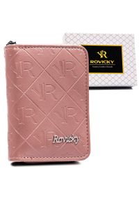 ROVICKY - Portfel damski Rovicky RPX-33-PMT różowy. Kolor: różowy. Wzór: aplikacja