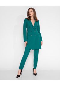 MARLU - Zielona sukienka marynarkowa. Kolor: zielony. Materiał: tkanina, wiskoza. Długość rękawa: długi rękaw. Długość: długie. Styl: elegancki #3