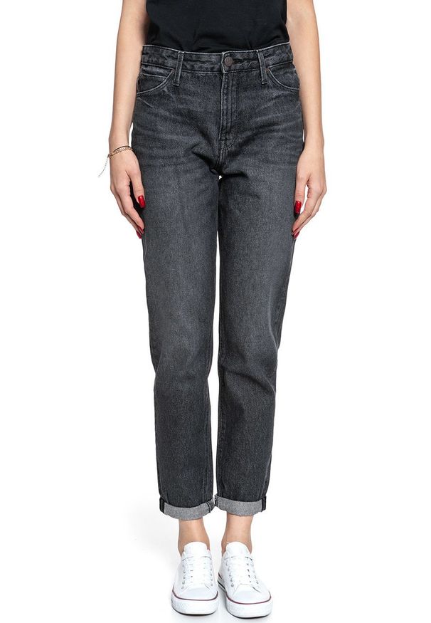 Lee - SPODNIE DAMSKIE LEE MOM STRAIGHT BLACK LAMONT L32IFFJZ 112107548