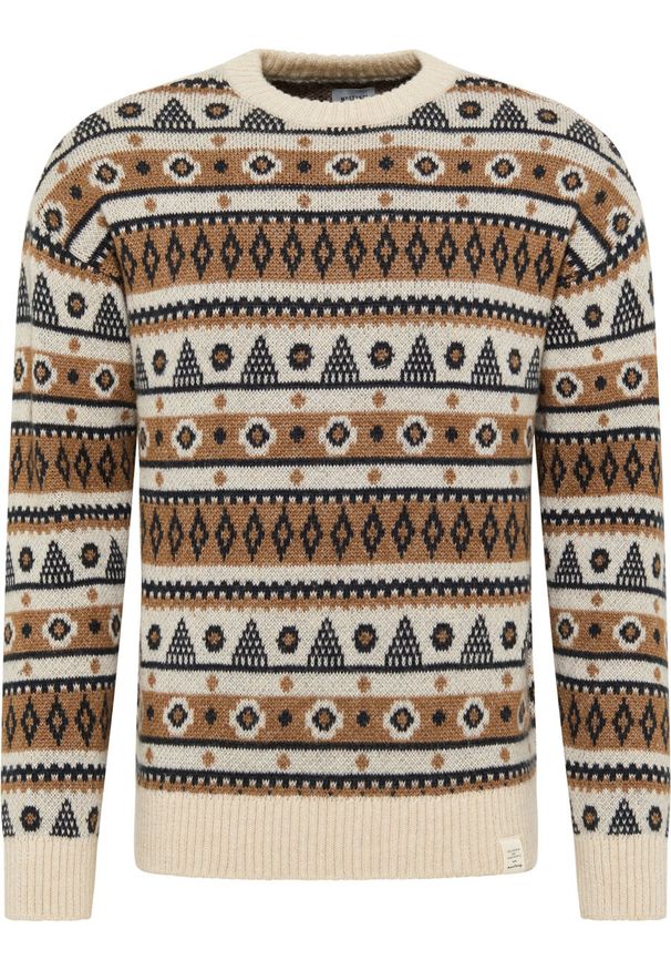 Mustang - MUSTANG EMIL C NORWAY MĘSKI SWETER PASKI CARBON 1014438 4135. Wzór: paski