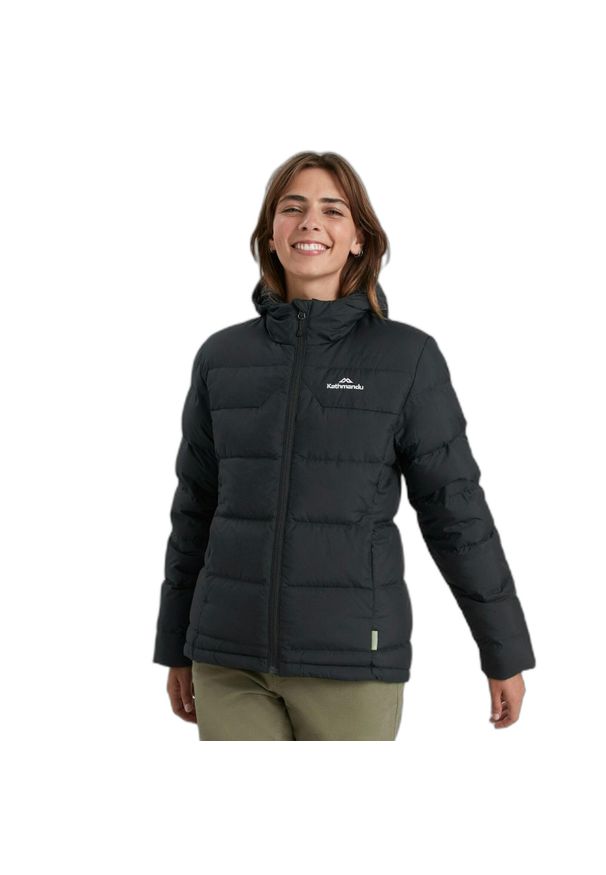 KATHMANDU - Damska kurtka z kapturem Kathmandu Epiq. Typ kołnierza: kaptur. Kolor: czarny. Materiał: puch. Sport: turystyka piesza