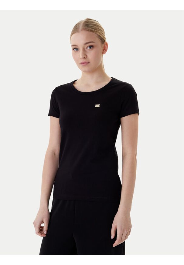 EA7 Emporio Armani T-Shirt 7W001045 AF10373 UC001 Czarny Slim Fit. Kolor: czarny. Materiał: bawełna