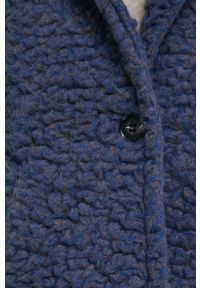 Answear Lab Płaszcz z wełną przejściowy. Kolor: niebieski. Materiał: wełna. Styl: wakacyjny #2
