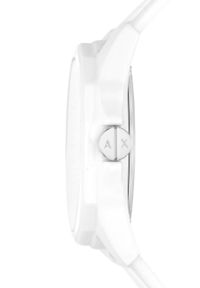 Emporio Armani - Zegarek AX2630. Kolor: biały. Materiał: tworzywo sztuczne, materiał #4