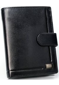 ROVICKY - Portfel skórzany Rovicky czarny PC-101L-BAR BLACK. Kolor: czarny. Materiał: skóra