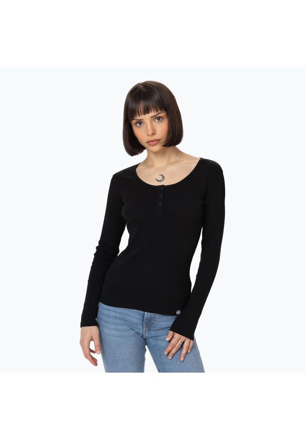 PITBULL - Longsleeve damski Pitbull Rib. Kolor: czarny. Długość rękawa: długi rękaw