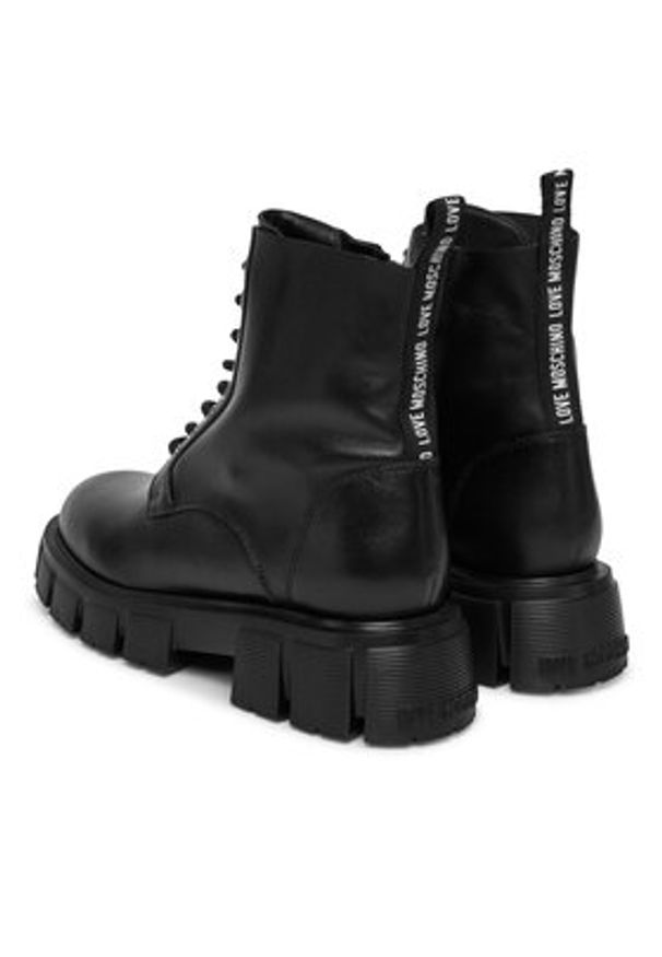 Love Moschino - LOVE MOSCHINO Trzewiki JA24085G1NIA000A41 Czarny. Kolor: czarny. Materiał: skóra