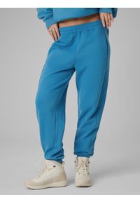 4f - 4F Spodnie dresowe joggery damskie - niebieskie S. Kolor: niebieski. Materiał: dresówka #2