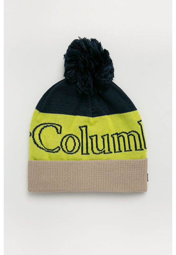 columbia - Columbia - Czapka. Kolor: żółty, zielony, wielokolorowy. Materiał: dzianina, akryl. Wzór: nadruk. Sezon: zima