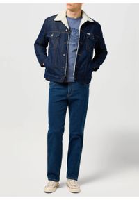 Wrangler - MESKA KURTKA JEANSOWA WRANGLER SHERPA DENIM JACKET CLEAN RINSE 112371364. Materiał: denim, jeans #6