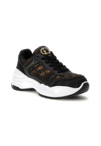 Guess - Kapcie GUESS FLFSAM FAL12 Czarny. Kolor: czarny. Materiał: syntetyk, tkanina. Styl: sportowy