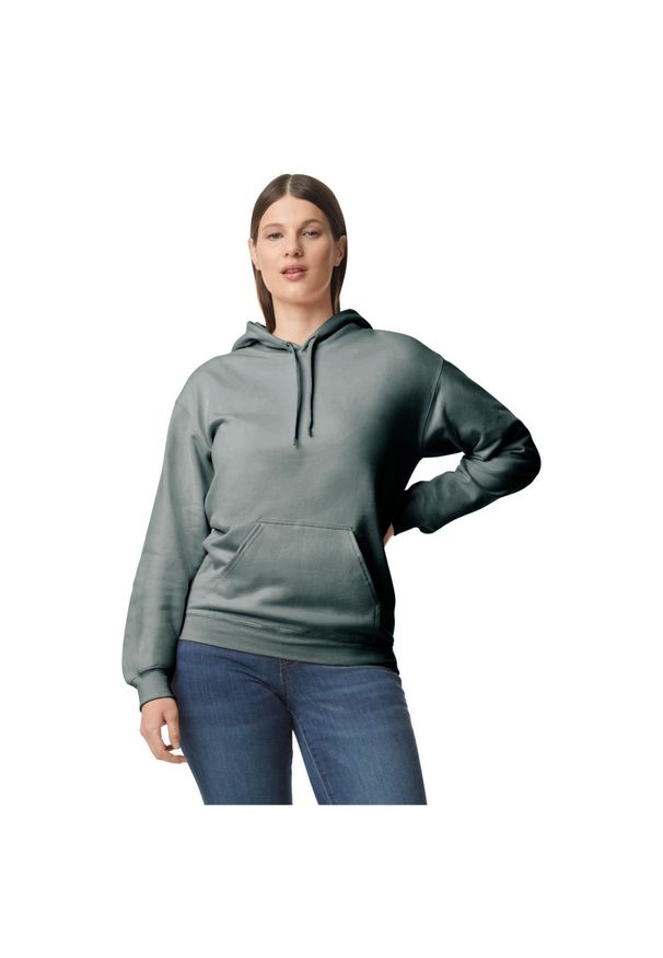 GILDAN - Bluza Z Kapturem Dla Dorosłych Unisex Softstyle Fleece Midweight. Typ kołnierza: kaptur. Kolor: szary. Materiał: poliester, bawełna