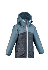 quechua - Kurtka turystyczna dla dzieci Quechua MH100 wodoodporna. Okazja: na uczelnię. Kolor: niebieski. Materiał: poliester, materiał. Sezon: lato. Styl: sportowy. Sport: turystyka piesza #1
