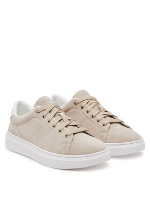 BOSS Sneakersy 50541646 Beżowy. Kolor: beżowy. Materiał: zamsz, skóra