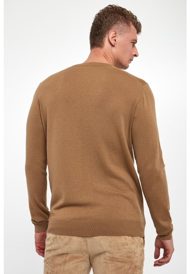 Karl Lagerfeld - Sweter męski wełniany KARL LAGERFELD. Materiał: wełna