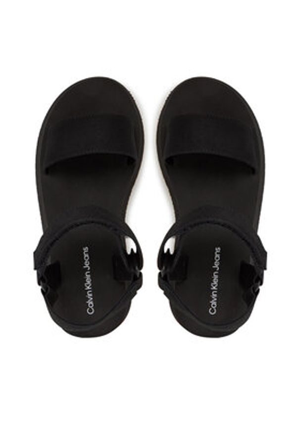 Calvin Klein Jeans Sandały Sandal Velcro Webbing Mg YW0YW01693 Czarny. Kolor: czarny. Materiał: materiał