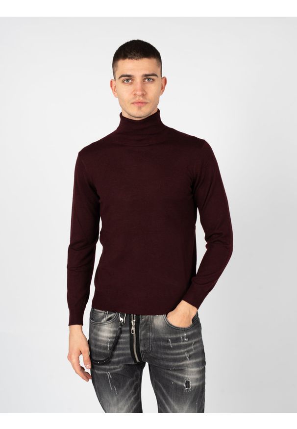 Xagon Man Sweter "Turtleneck" | A22081&ELV18 | Mężczyzna | Bordowy. Okazja: na co dzień. Typ kołnierza: golf. Kolor: czerwony. Materiał: wełna, akryl, poliester, nylon. Styl: casual