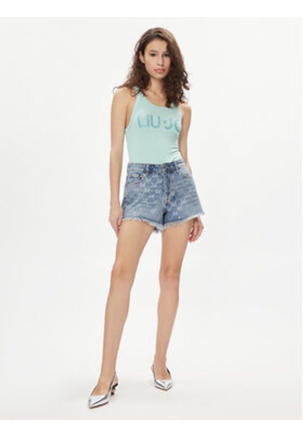 Liu Jo Top MA4327 J4695 Zielony Slim Fit. Kolor: zielony. Materiał: wiskoza