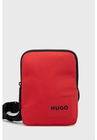 Hugo - HUGO saszetka kolor czerwony. Kolor: czerwony. Materiał: bawełna