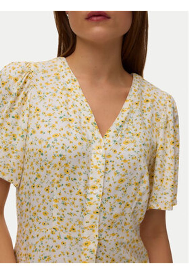 Vero Moda Sukienka codzienna Alba 10330301 Żółty Regular Fit. Okazja: na co dzień. Kolor: żółty. Materiał: wiskoza. Typ sukienki: proste. Styl: casual