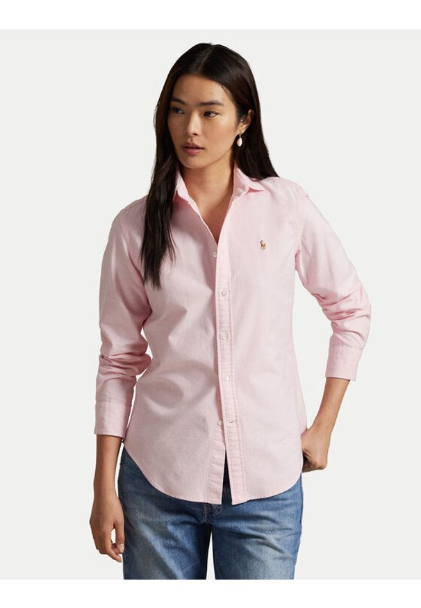 Polo Ralph Lauren Koszula 211891377002 Różowy Regular Fit. Typ kołnierza: polo. Kolor: różowy. Materiał: bawełna