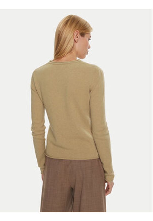TOMMY HILFIGER - Tommy Hilfiger Sweter WW0WW44161 Khaki Regular Fit. Kolor: brązowy. Materiał: wełna