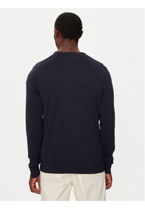 TOMMY HILFIGER - Tommy Hilfiger Sweter MW0MW14748 Granatowy Regular Fit. Kolor: niebieski. Materiał: bawełna