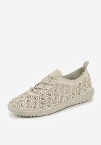 Born2be - Zielone Tenisówki z Ażurową Cholewką Tidella. Okazja: na co dzień. Kolor: zielony. Materiał: jeans. Szerokość cholewki: normalna. Wzór: ażurowy. Styl: casual #9