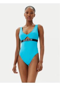 Calvin Klein Swimwear Strój kąpielowy KW0KW02746 Niebieski. Kolor: niebieski. Materiał: syntetyk