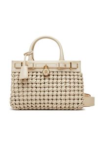 TOMMY HILFIGER - Tommy Hilfiger Torebka American Icon Mini Tote Le Wo AW0AW17395 Beżowy. Kolor: beżowy. Materiał: skórzane