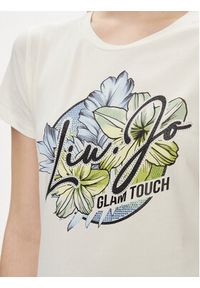 Liu Jo Sport T-Shirt TA4202 JS003 Écru Regular Fit. Materiał: bawełna. Styl: sportowy #4