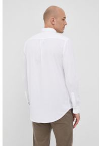 GANT - Gant Koszula męska kolor biały regular z kołnierzykiem button-down. Okazja: na co dzień. Typ kołnierza: button down. Kolor: biały. Materiał: materiał, dzianina, tkanina. Długość rękawa: długi rękaw. Długość: długie. Wzór: gładki. Styl: casual #2