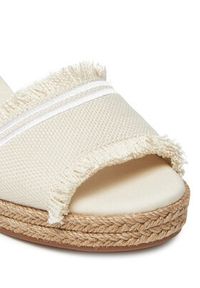 TOMMY HILFIGER - Tommy Hilfiger Espadryle Fringe Canvas Medium Wedge FW0FW08879 Beżowy. Kolor: beżowy. Materiał: materiał #4