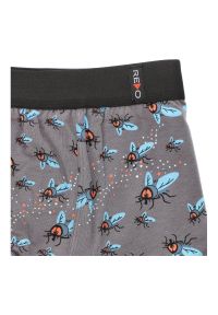 Szare Gładkie Męskie Bokserki Muchy Redo. Kolor: szary. Materiał: tkanina, bawełna, elastan. Długość: długie. Wzór: gładki #3