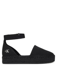 Calvin Klein Jeans Espadryle Flatform Espadrille Sling Mg YW0YW01735 Czarny. Kolor: czarny. Materiał: materiał